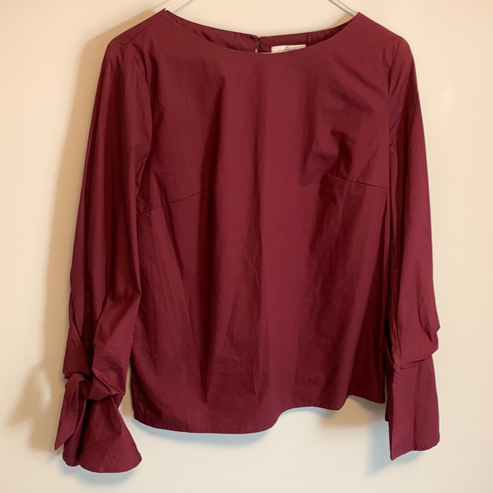 Soprano burgundy bell sleeved blouse